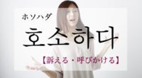 韓国語で「訴える・呼びかける」の【호소하다(ホソハダ)】の例文・活用や発音は？