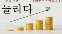韓国語で「増やす・伸ばす」の【늘리다(ヌルリダ)】の例文・活用や発音は？
